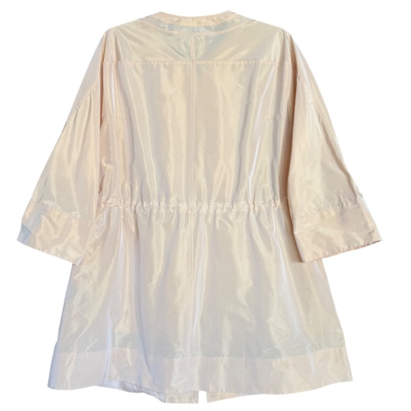 Lafayette 148 Iridescent Peach Rain Jacket Medium – Drawstring Utility Zip Coat - Picture 6 of 11